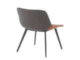 Two-Tone Chair in Brown Faux Leather and Grey Fabric - Set of 2 B202P223622