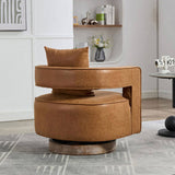 29.1"W Swivel Accent Open Back Barrel Chair Modern Comfy Sofa Chair With Weathered Base For Nursery W1298P241830