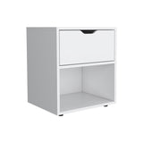 DEPOT E-SHOP Adak 19.7" H Nightstand End Table with Open Shelf,White B097P167406