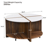 ZUN 4 Piece of Industrial Round Coffee Table,Sturdy and Easy Assembly, 2-Tier with Storage for Living W2317P233327