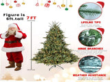 Artificial 7ft Green Christmas Tree with 2257 PE/PVC Mixed Branch Tips, 750L warm white led, memory 04434057