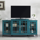 ZUN 62" TV Stand, Buffet Sideboard Cabinet, Teal Blue W96570022