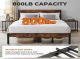 Metal Platform Bed Frame with Headboard & Footboard - No Box Spring Needed, 800LBS Sturdy Wooden 15786025