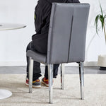 ZUN 2 piece set of gray armless dining chairs brings a touch of elegance and mystery to the dining area W1151132026