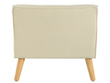 Mid-Century Modern Armchair - Tufted Fabric Accent Chair with Solid Wood Legs for Living Room, N767P419113B