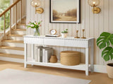 Modern Console Table with 3 Drawers and Open Storage Shelf, Entryway Table Narrow Long Sofa Table 09904615