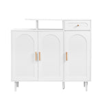 ZUN ON-TREND Elegant Shoe Cabinet with Arched Doors and Drawer, Cream Style Storage Sideboard with WF321210AAK