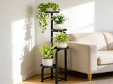 Tall Plant Stand Indoor Outdoor, 4 Tier Metal Plant Shelf with Round Trays, Corner Multiple Flower 17148039