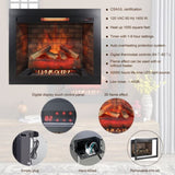 ZUN 33 inch Infrared Electric Fireplace Insert, Touch Panel Home Decor Heater, Smokeless Firebox With W1769P144715