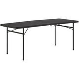 6 Foot Bi-Fold Plastic Folding Table, Black 70476020