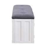 Grey and White Storage Bench B062P186438