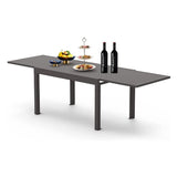 Large Extendable Patio Dining Table, Aluminum Metal Indoor Outdoor 53"- 106" Adjustable for 6-8 W1859111349