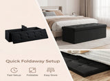 Large Foldable Storage Ottoman Bench with Storage, Footrest, Ink Black 41775747