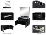 Black Salon Cabinet with Mirror, 1 Drawer & 1 Door, Made of 15mm E0 Matt Particle Board 63058594