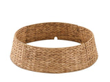 Artisanal Woven Hyacinth Christmas Tree Collar - 28in Natural Rattan & Wicker Tree Skirt/Base Cover 27755571