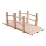 ZUN Arch Bridge Small Wooden Bridge Courtyard Outdoor Anticorrosive Wood Landscape Bridge Burlywood 67563764