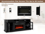58" TV Stand with RGB Fireplace Black- Smart App Remote Control, 4777 BTU Heater 29702751