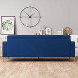 FX-P18-RBLuxury Velvet Sofa with Gold Accents - Modern 3-Seat Couch with Plush Cushions, W57649844