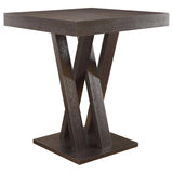 Cappuccino Double X Base Square Bar Table B062P145581