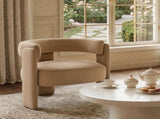 Accent Chair Living Room, Velvet Comfy Single Sofa Chair Mid-Century Modern Armchair Wooden Legs 15010744