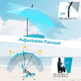 2 Pack Blue Umbrella Chair for Adults with Adjustable ParasolPortable Backpack Beach Chair 77774578