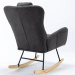 ZUN [Same as W1372105256] 35.5 inch Rocking Chair with Pocket, Soft Teddy Fabric Rocking Chair for W1372115144