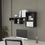 ZUN Globe Wall-Mounted Shelf Unit with 5 Shelves, Black B128P237186