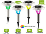 4 PCS Solar Powered Color Changing Path Lights, IP44 Waterproof Auto DusktoDawn LED Lights for 33933698