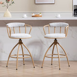 26'' Swivel Counter Height Bar Stool, Set of 2- Fabric Seat with water Transfer Printed Metal Frame, W2215P248058
