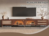 86 inch TV Stand for TVs up to 90", Entertainment Center with App Controlled LED Lights, 2 Drawers & N710P438977P
