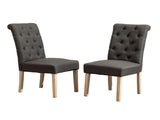 Habit Solid Wood Tufted Parsons Dining Chair, Set of 2, Charcoal T2574P164542