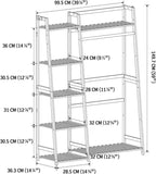 ZUN Bamboo Garment Rack with Shelves, Clothing Rack Hanging Clothes, Freestanding Closet Organizer 38984231