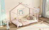 Twin Size Metal House Platform Bed, Pink MF322835AAH