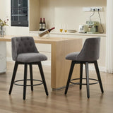 007-25" Swivel Bar Stools Set of 2-Modern Counter Height Stools with Linen Upholstery&Button Tufted W2636P242117