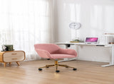Modern Teddy Fabric Material Adjustable Height 360 Revolving Home Office Chair With Gold Metal Legs 04615420