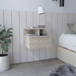 ZUN Adele Floating Nightstand with Drawer and Open Storage Shelves B200P188832