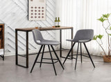 Porth Fabric Kitchen 28.25" Counter Height Stools, Set of 2, Gray T2574P165088