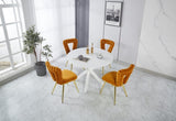 orange and gold Modern chair with iron tube legs, soft cushions and comfortable backrest, W234P188004