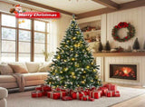 7 FT Snow Tipped Artificial Christmas Tree with DIY 150 Warm Lights, Remote Control, 1100 Branch 59563323
