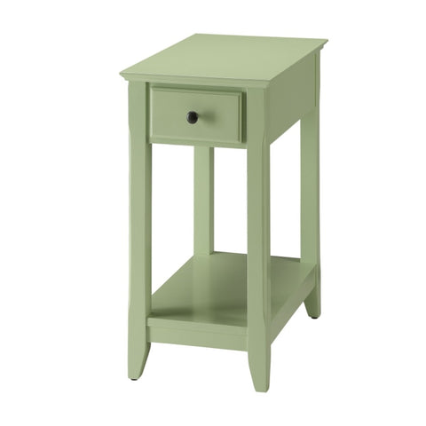ZUN Light Green Accent Table with Bottom Shelf B062P185682