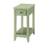 ZUN Light Green Accent Table with Bottom Shelf B062P185682