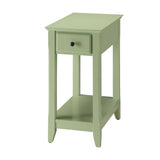 ZUN Light Green Accent Table with Bottom Shelf B062P185682