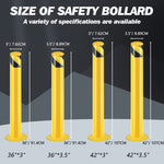 ZUN Safety Bollard Post, 36 Inch Height Steel Bollards, 3.5 Inch Diameter Parking Bollard, Yellow Powder 92447797