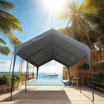 ZUN 10x20ft gazebo party tent heavy duty canopy carport outdoor portable garage grey W2373P147980