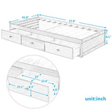 ZUN Orisfur. Twin Size Platform Storage Bed with 3 Drawers WF193634AAL