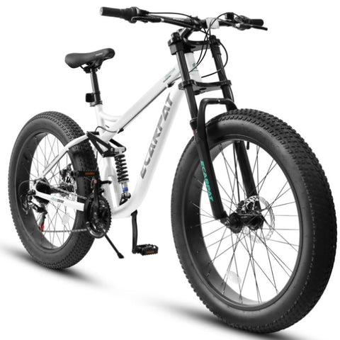 ZUN A26309 26 inch Mountain Bike,Full-Suspension 21 Speeds Drivetrain with Disc-Brake MTB Bicycle, 26*4" W709P194944