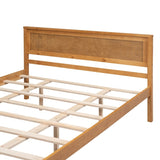 Platform Bed Frame with Headboard, Wood Slat Support, No Box Spring Needed, Queen, Oak WF212813AAN