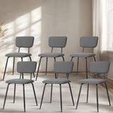 Set of 6 Modern Padded Dining Chairs for Kitchen Bar Office Chair, Grey 96452346