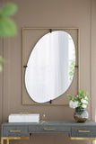 30x1x40" Poppy Mirror with Gold Metal Frame Contemporary Design Decor for Bathroom, Entryway W2078124325