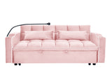 55.51 inch versatile foldable sofa bed in 3 lengths, modern sofa sofa sofa velvet pull-out bed, W2353P263923